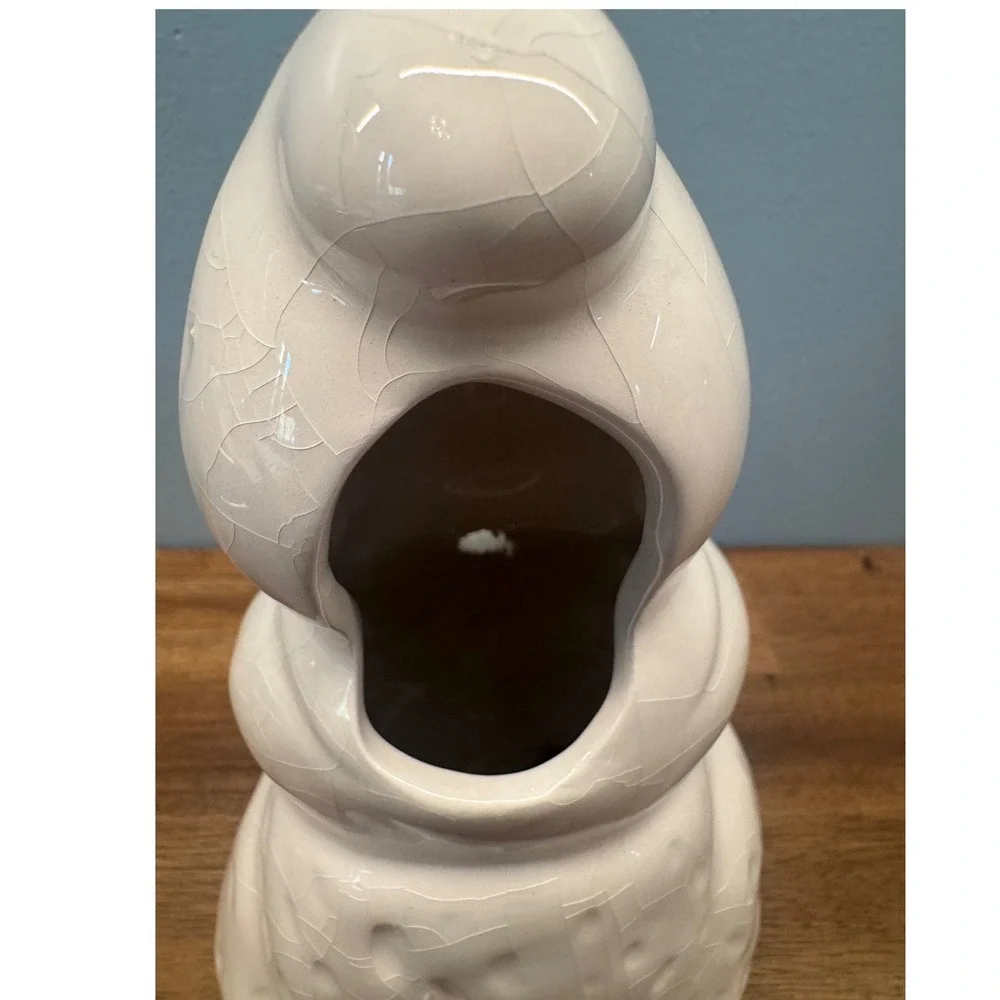 Vintage White Ceramic Ninja Boy Tiki Mug White Cocktail Glass